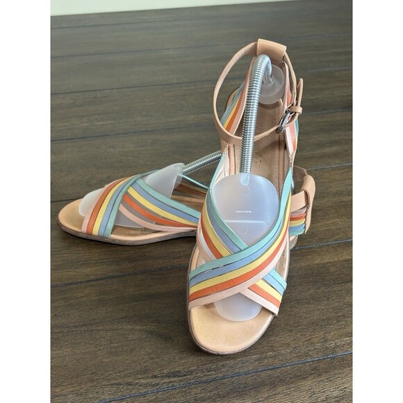 MADEWELL SAMIRA  MULTI LEATHER STRAPPY FLAT SANDALS    WMNS SZ.  8.5 - Picture 6 of 9